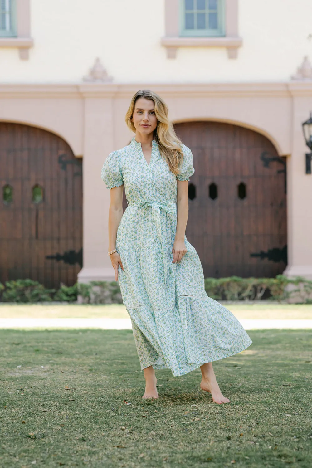 Lily Maxi Dress - Blue Vines