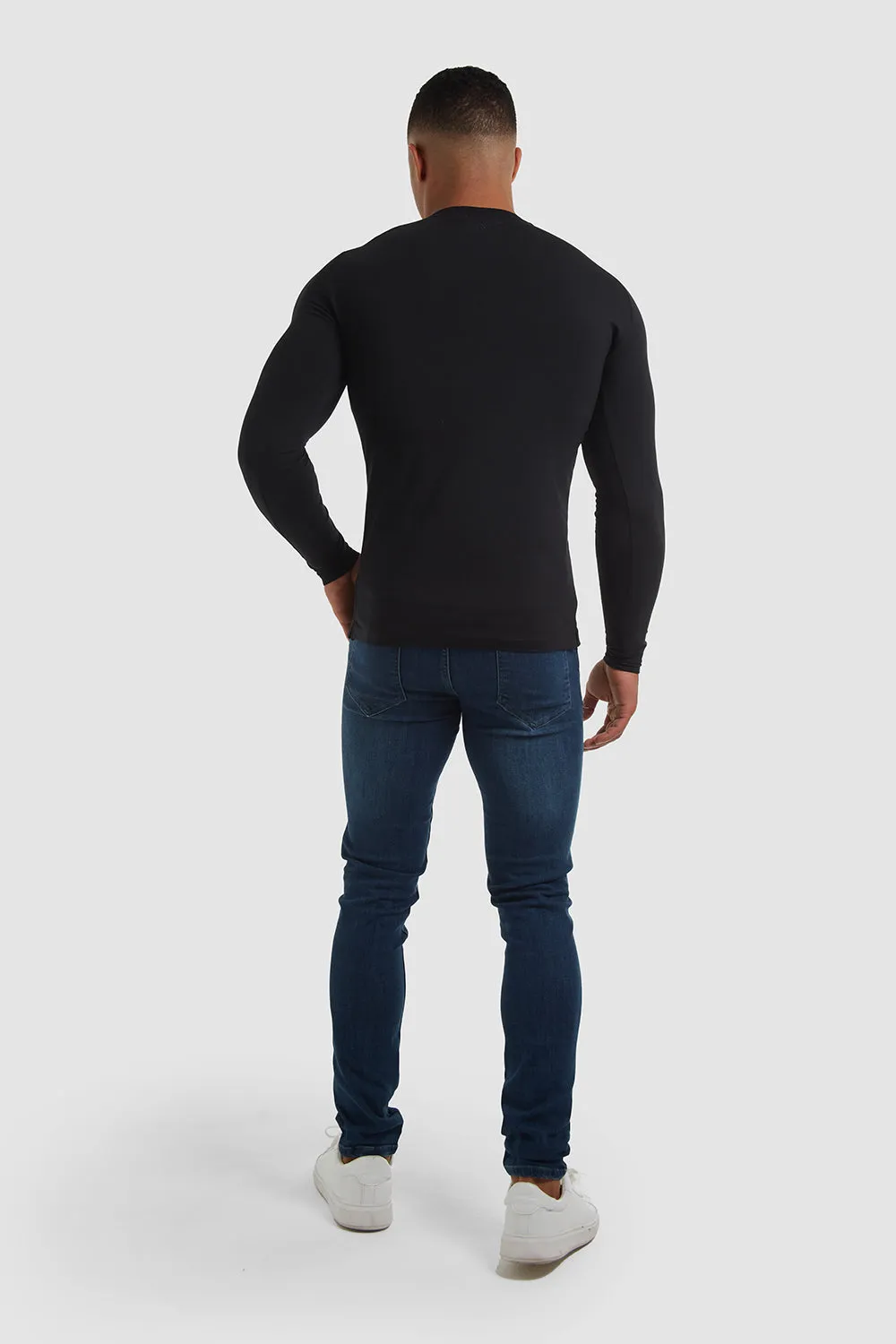 Long Sleeve Everyday Henley T-Shirt in Black