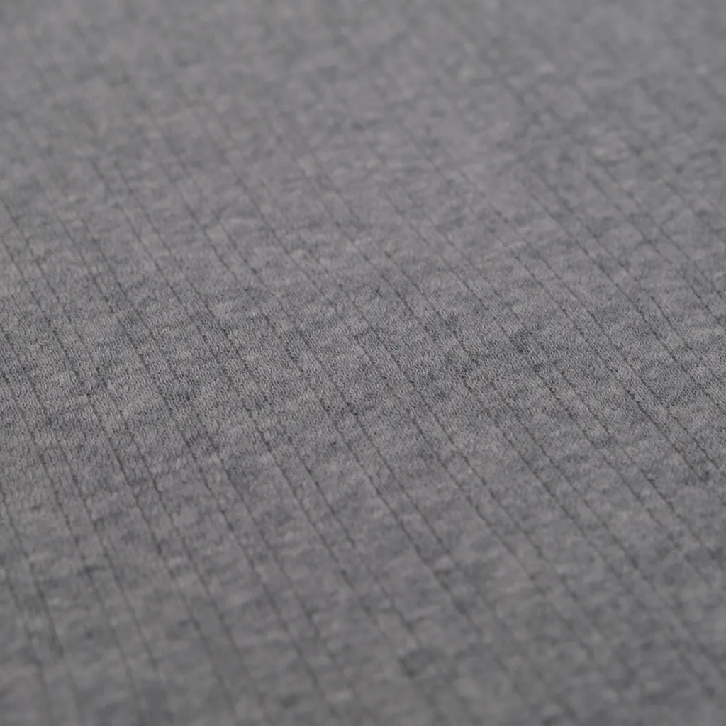 Loop & Weft Smooth Drop Needle Rib Knit L/S Henley (2-Tone Gray)