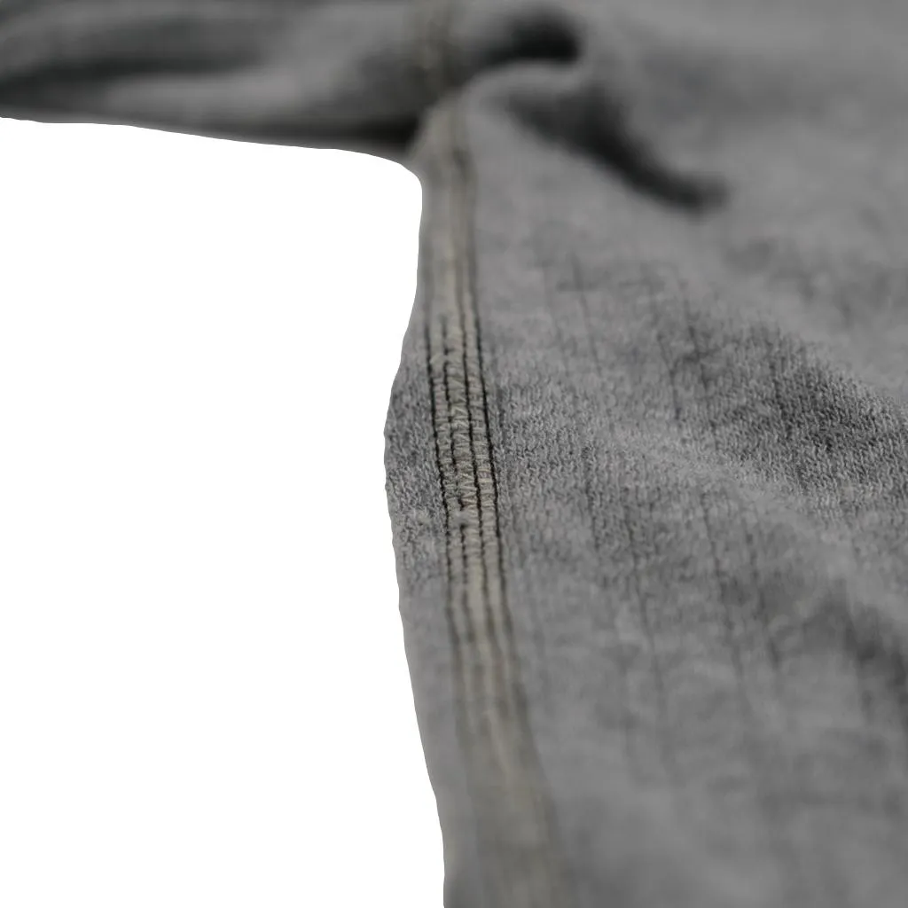 Loop & Weft Smooth Drop Needle Rib Knit L/S Henley (2-Tone Gray)