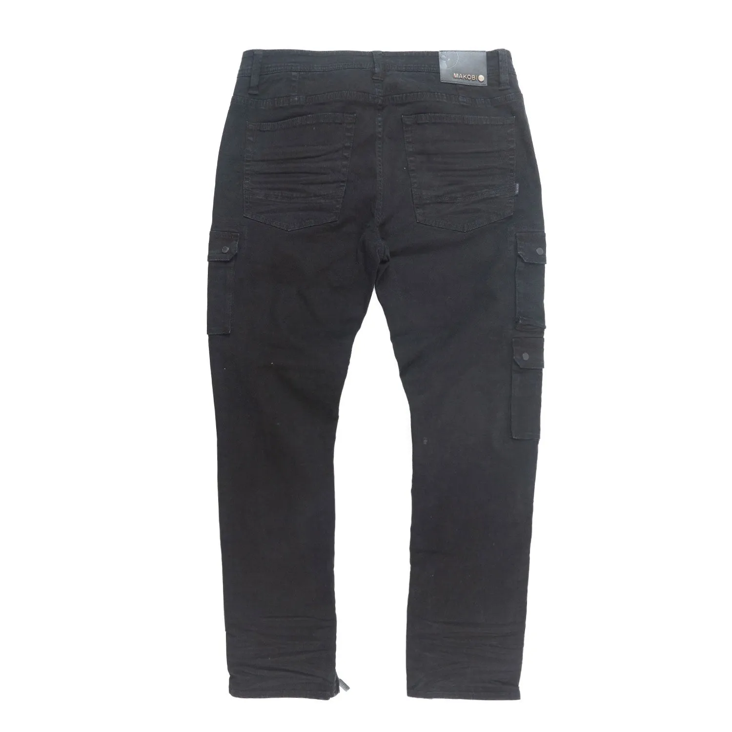 M1737 Berteli Acid Cargo Pants - Black