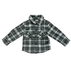 Mebie Baby Flannel Shacket | Charcoal