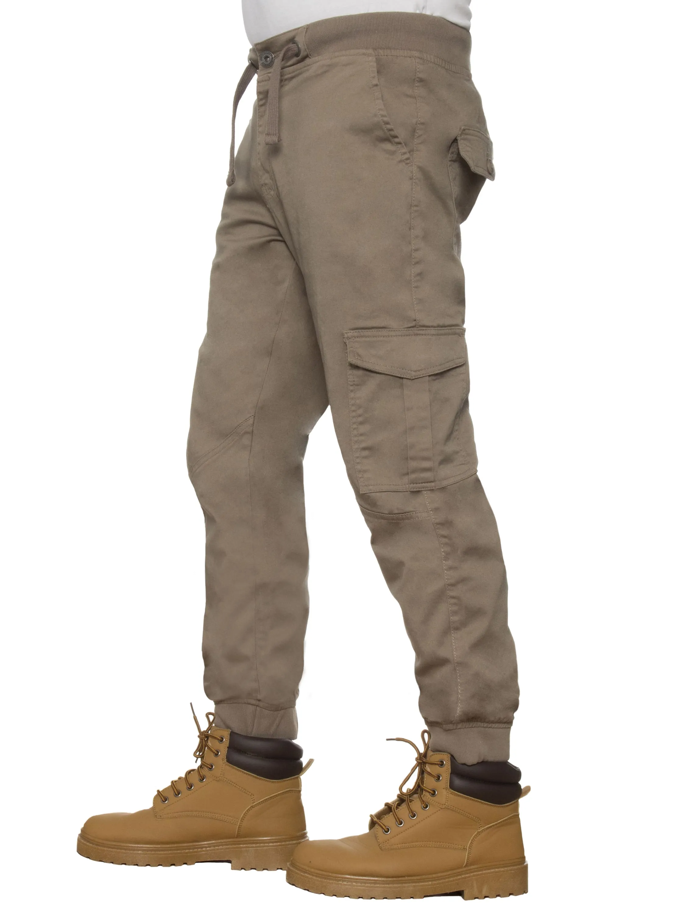 Mens Cuffed Combat Basic Jeans | Enzo Designer Menswear