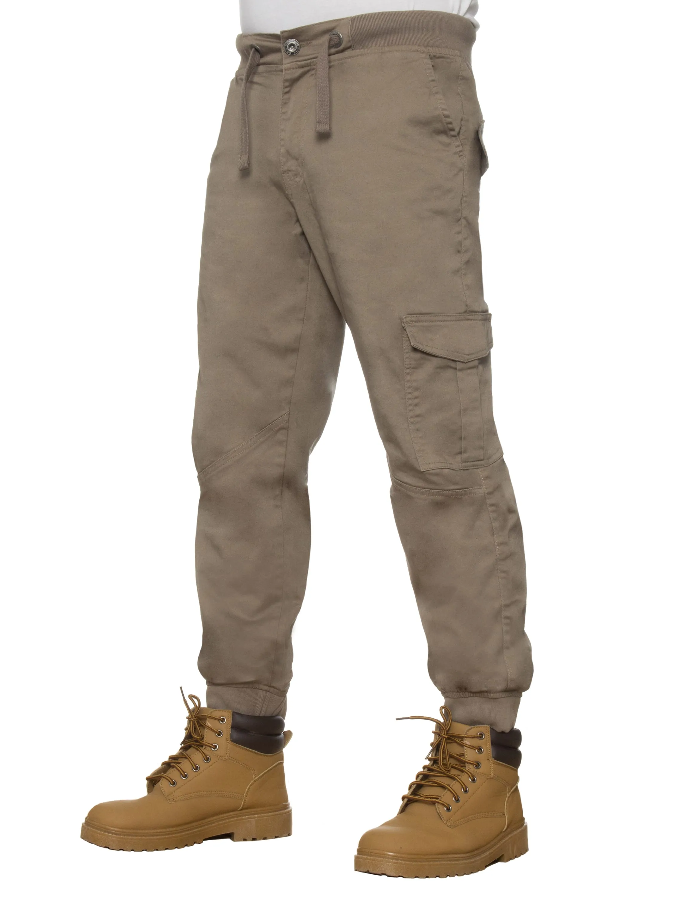 Mens Cuffed Combat Basic Jeans | Enzo Designer Menswear