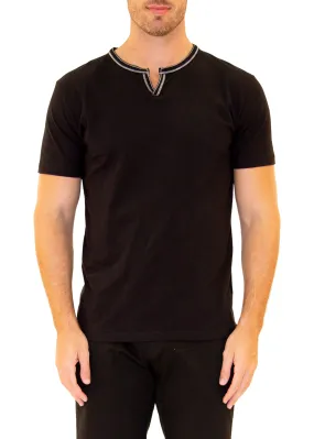 Men's Essentials Cotton Henley Black