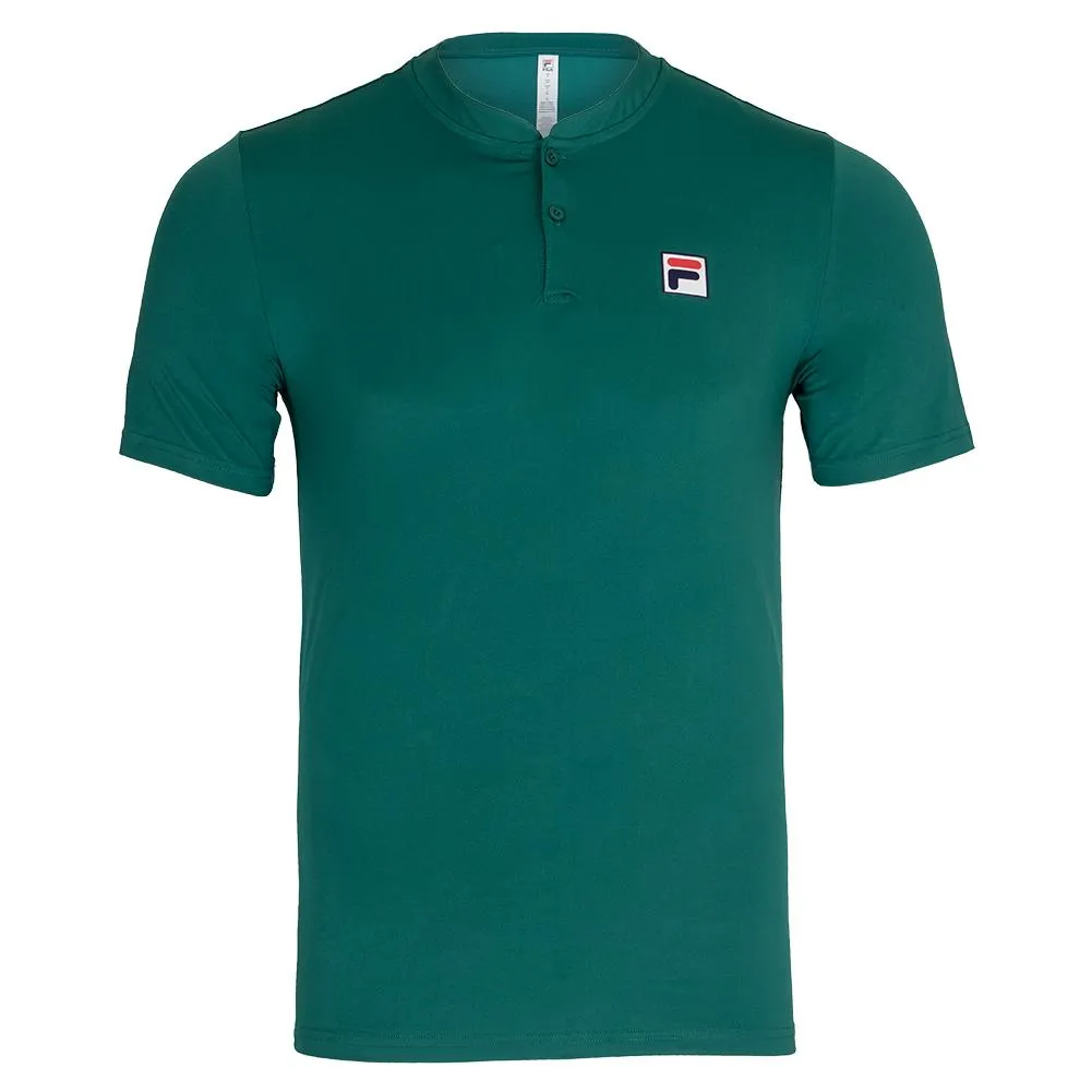 Men's Short Sleeve Tennis Henley Malachite