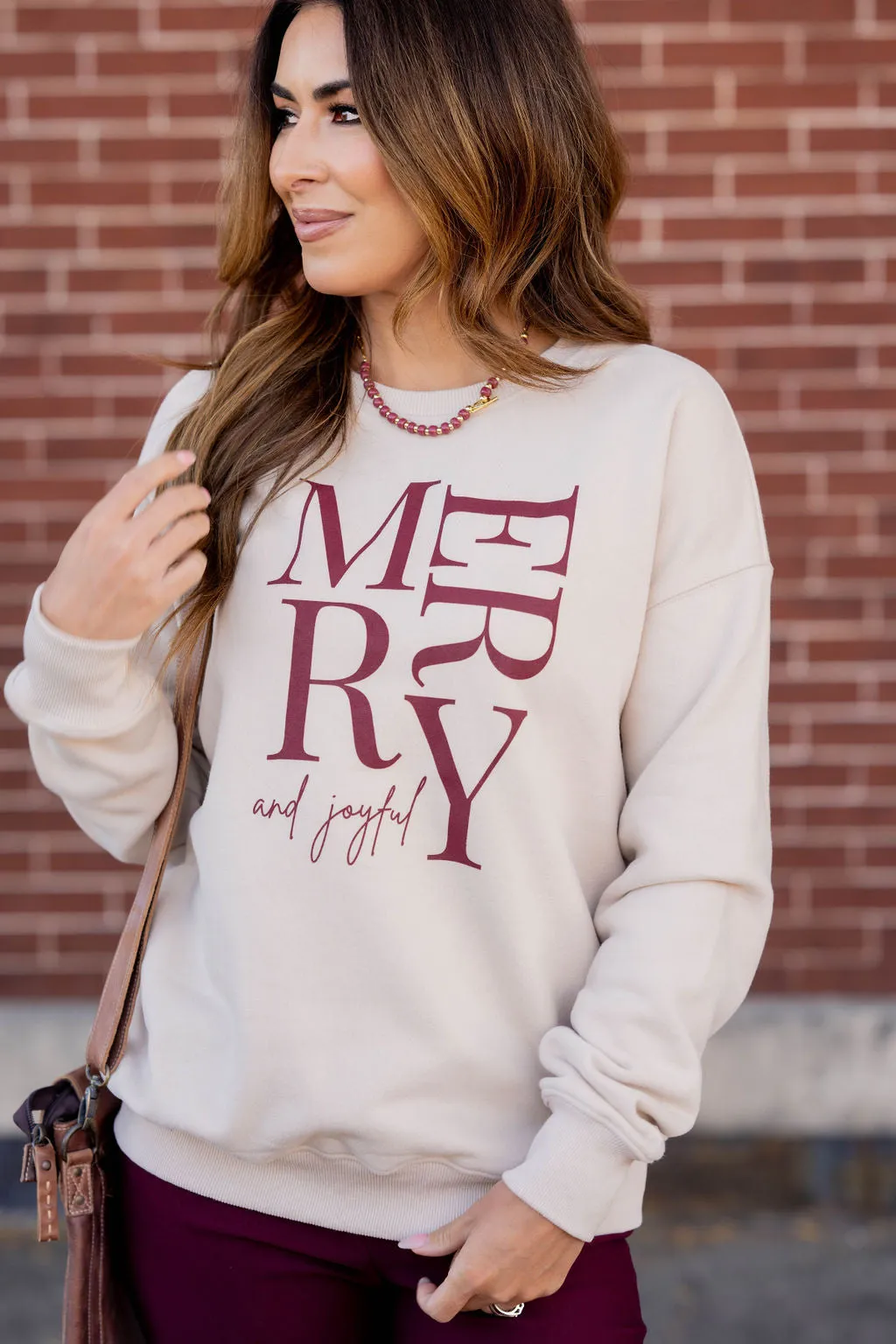 Merry And Joyful Graphic Crewneck