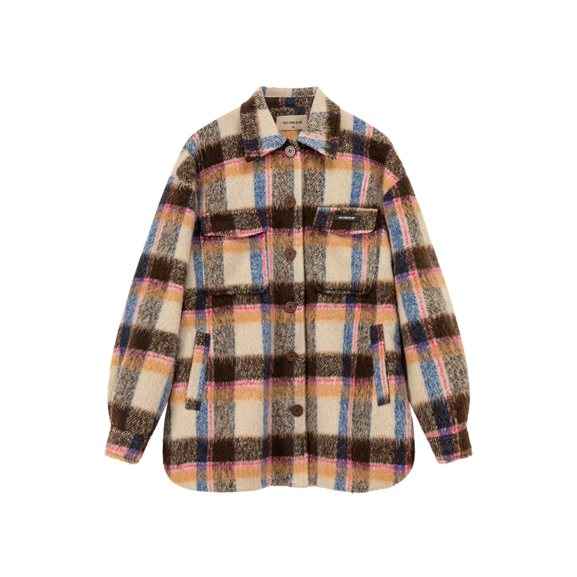 Multi Color Check Loose Fit Shacket