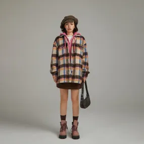 Multi Color Check Loose Fit Shacket