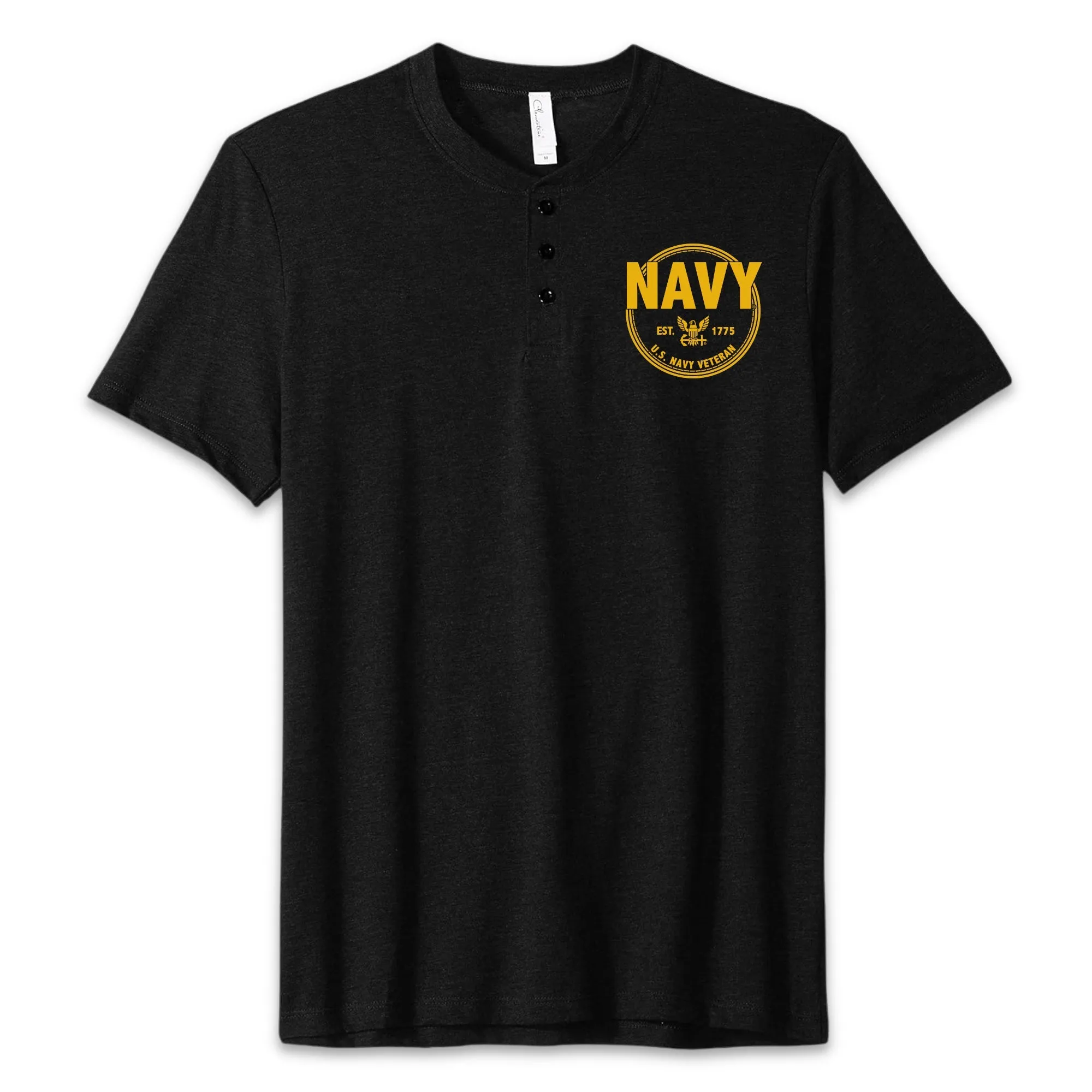 Navy Veteran Mens Henley T-Shirt