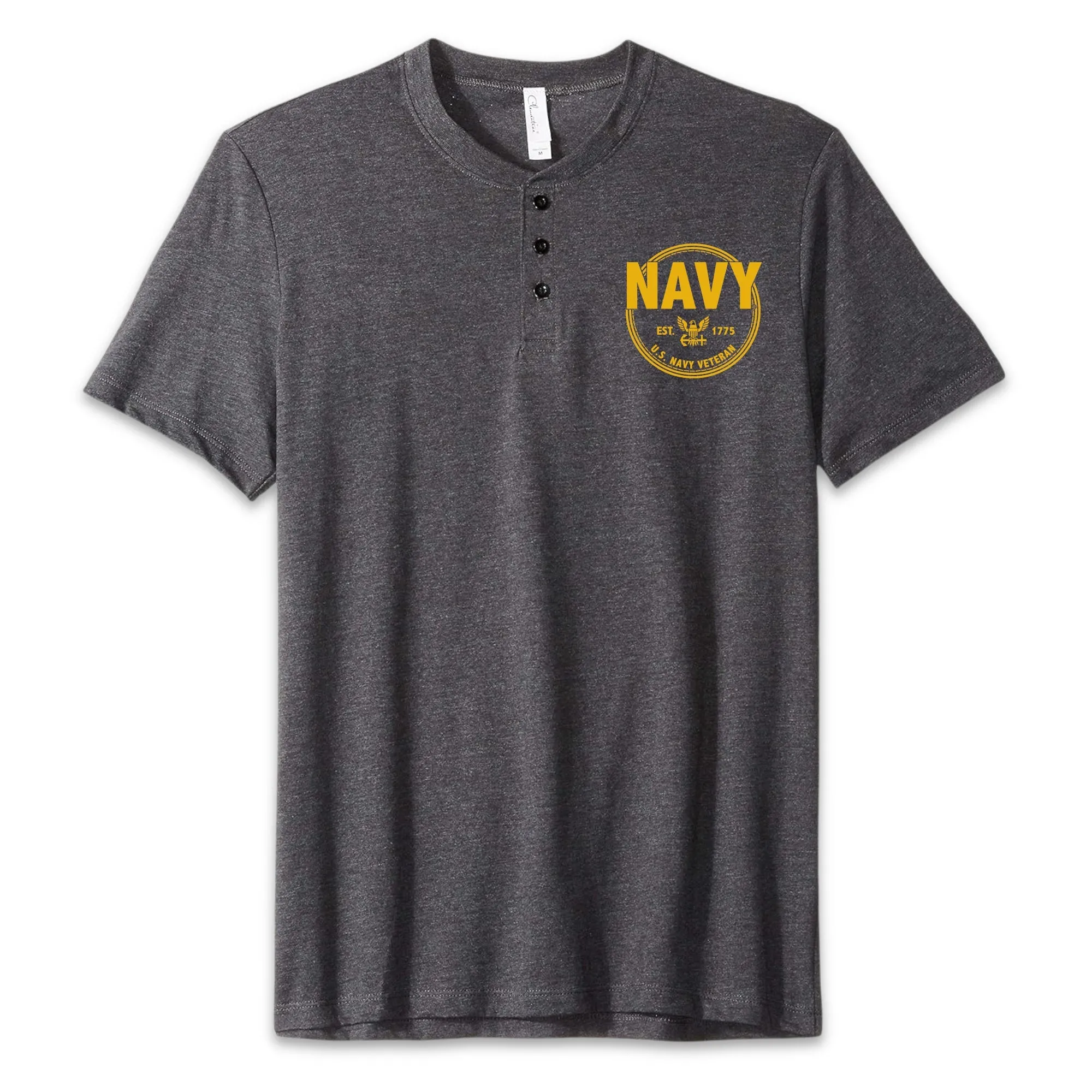 Navy Veteran Mens Henley T-Shirt