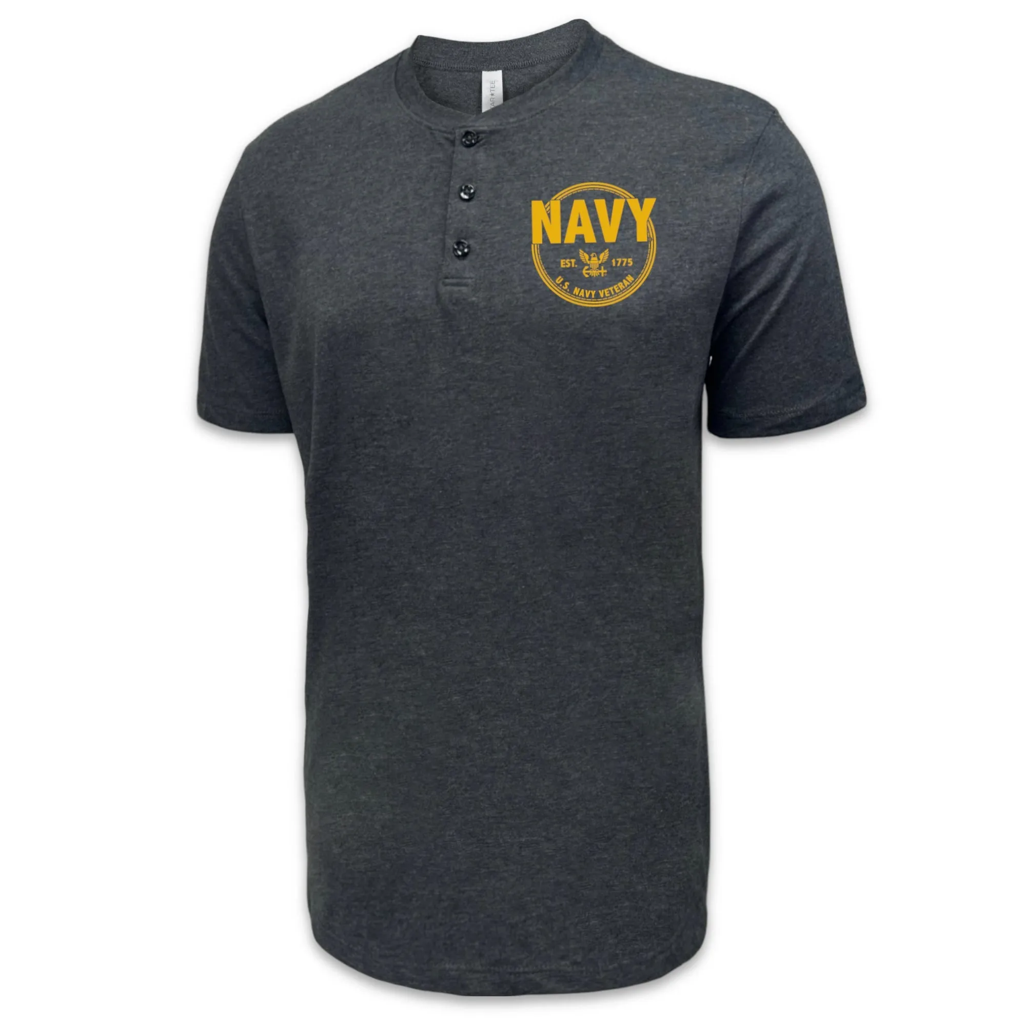 Navy Veteran Mens Henley T-Shirt