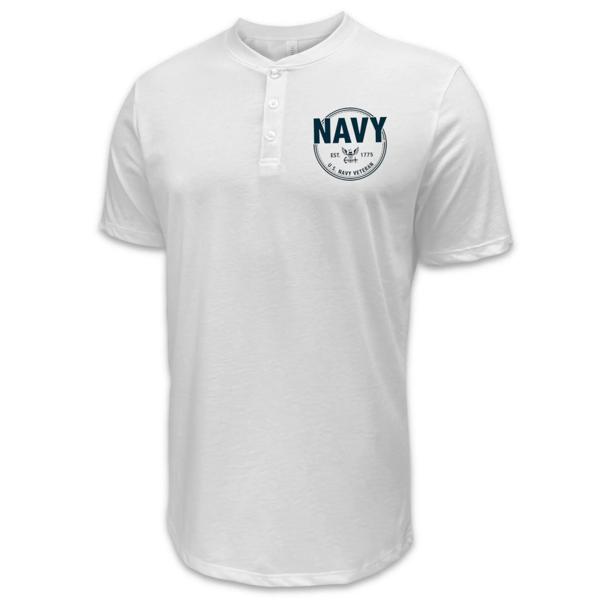 Navy Veteran Mens Henley T-Shirt