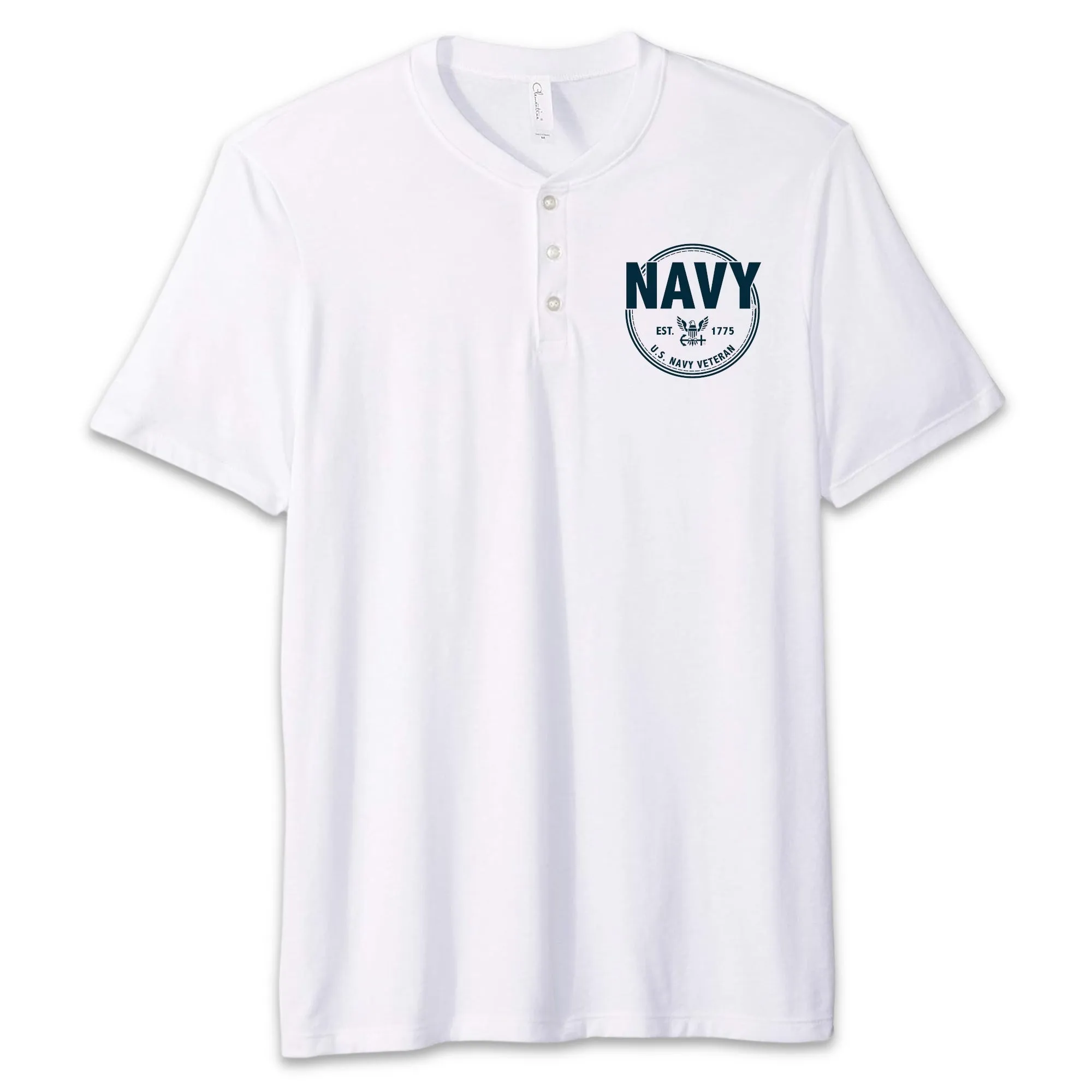 Navy Veteran Mens Henley T-Shirt