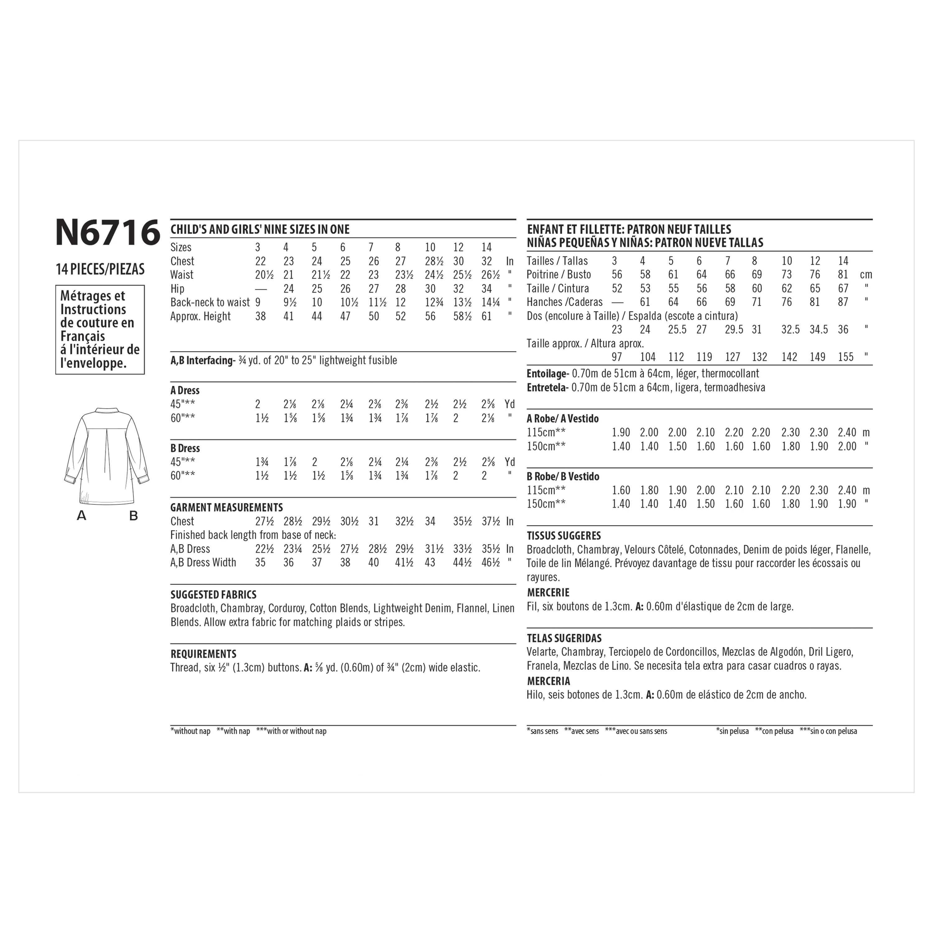 New Look Sewing Pattern 6716