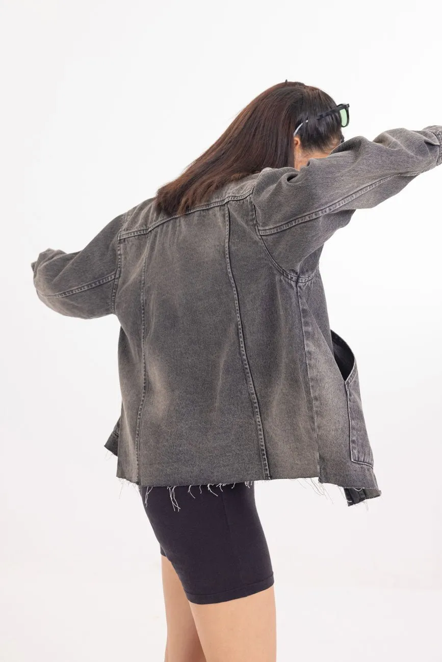 Novocaine // Frayed Hem Denim Jacket