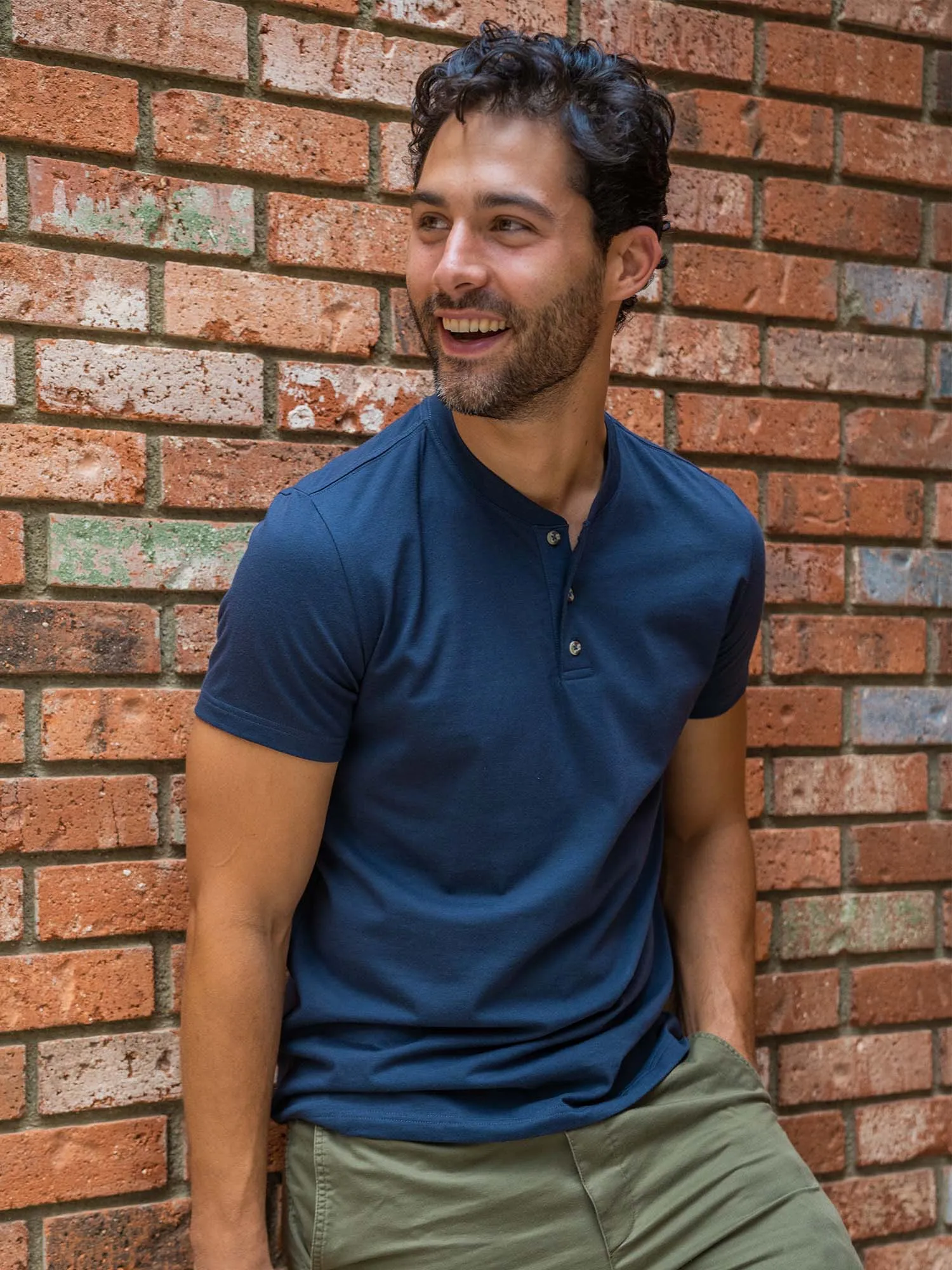 Odyssey Blue Short Sleeve Henley