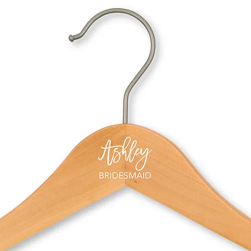 PERSONALIZED WOODEN WEDDING HANGER - CALLIGRAPHIC NAME PRINTING