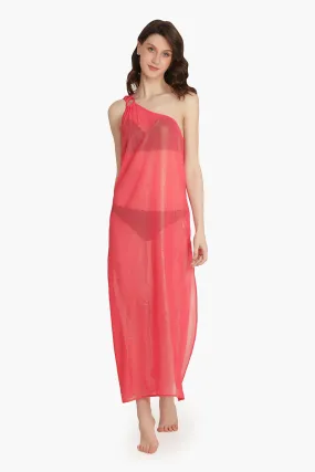 Pink Shimmer Sheer Cover-Up Dress