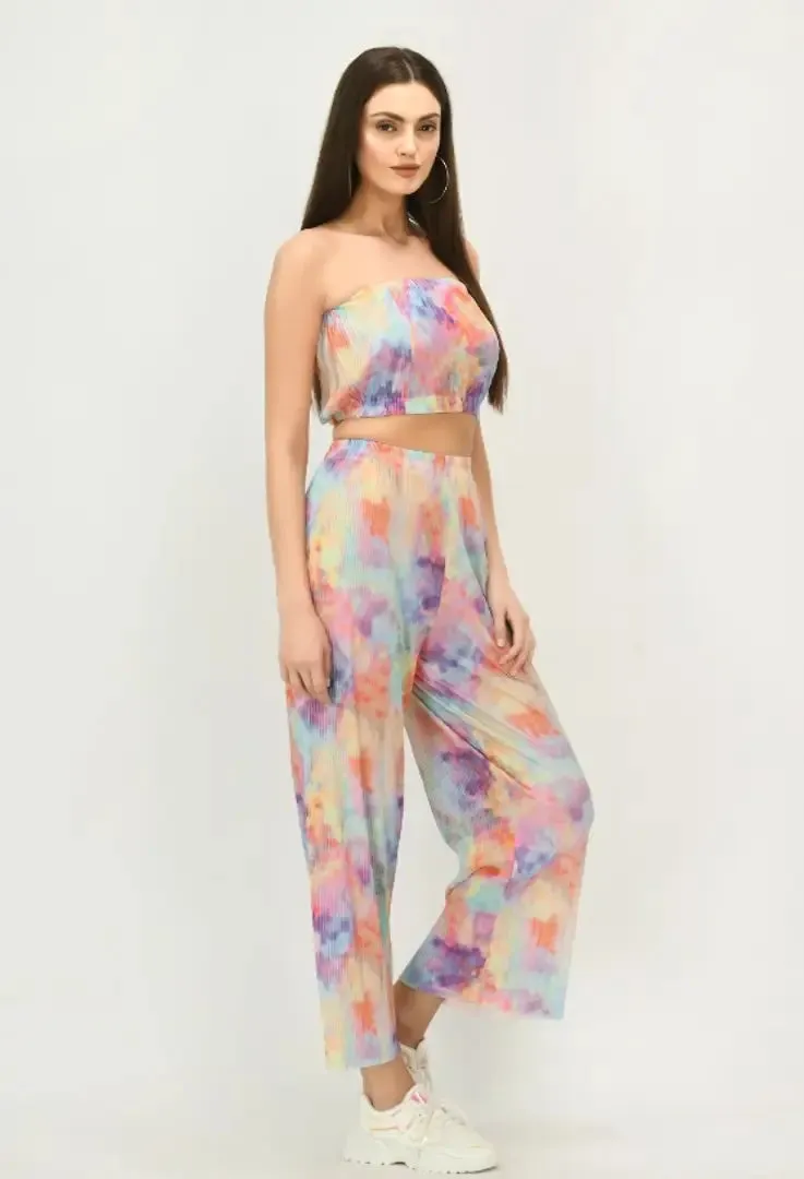 Printed Crop Top with Palazzo