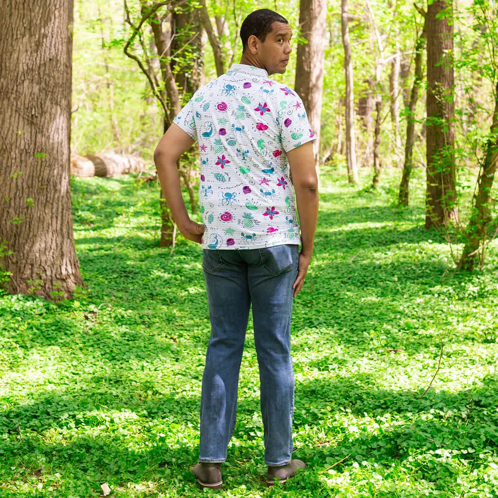 "Fibonacci Summer" Adult Math in Nature Short Sleeve Polo Shirt