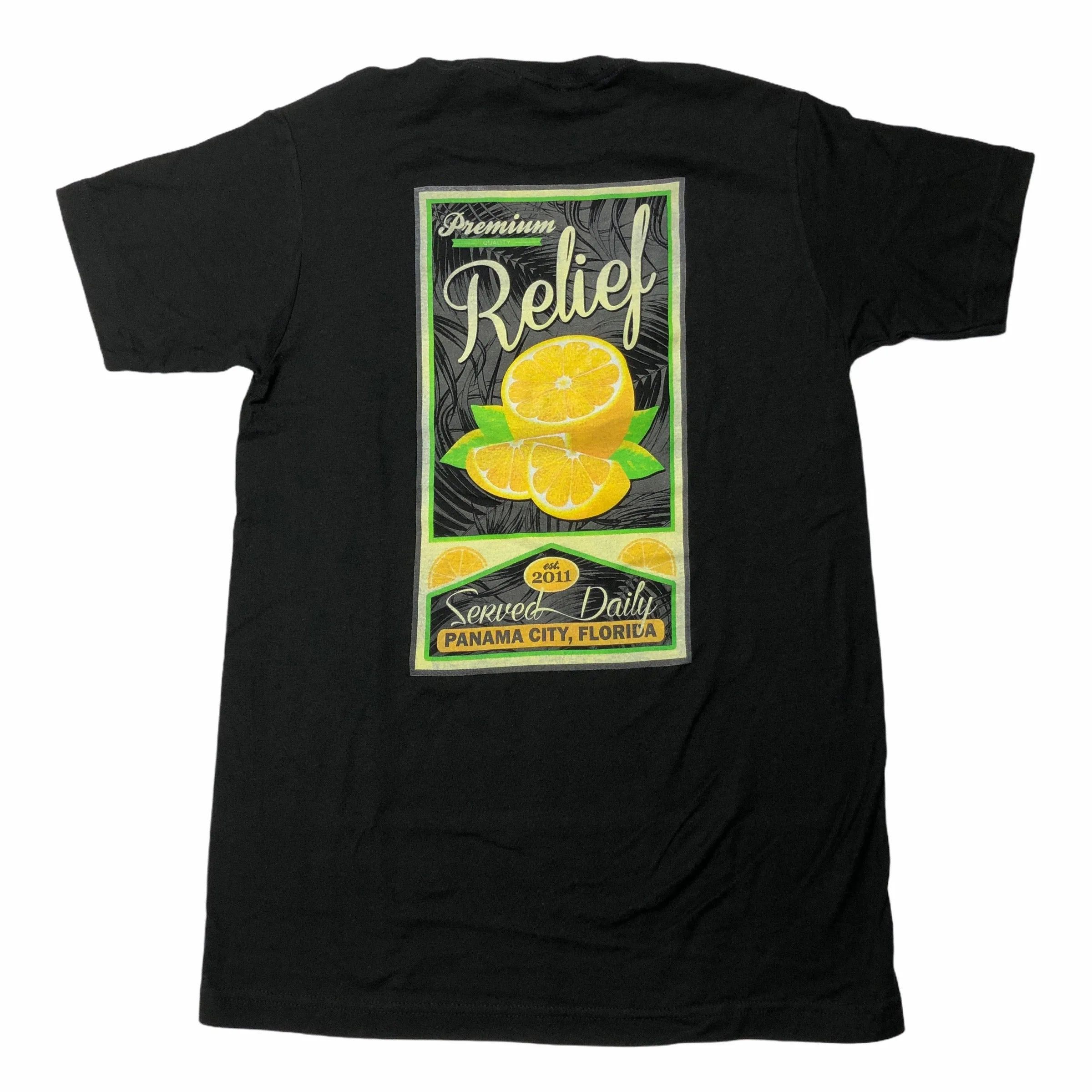 RELIEF ORANGE SLICE T SHIRT BLACK