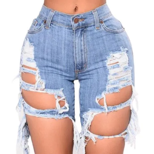 Ripped Shorts High Waist