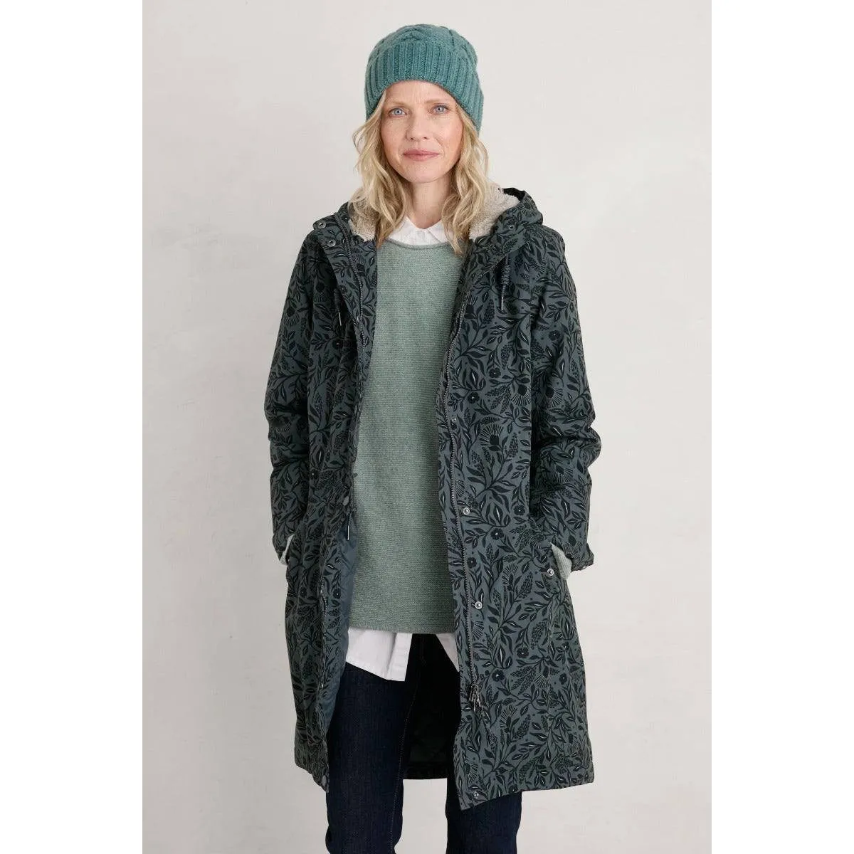 Seasalt Plant Hunter Waterproof Coat Folk Meadow Nickel