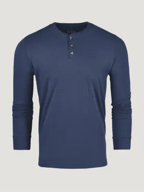 Steel Blue Long Sleeve Henley