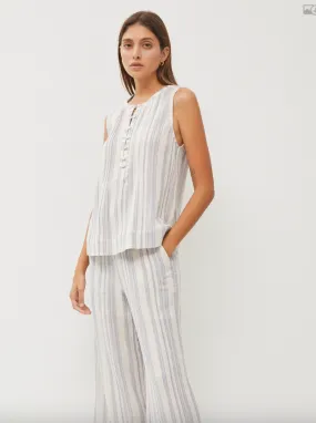 Striped Cotton Gauze Sleeveless Shirt