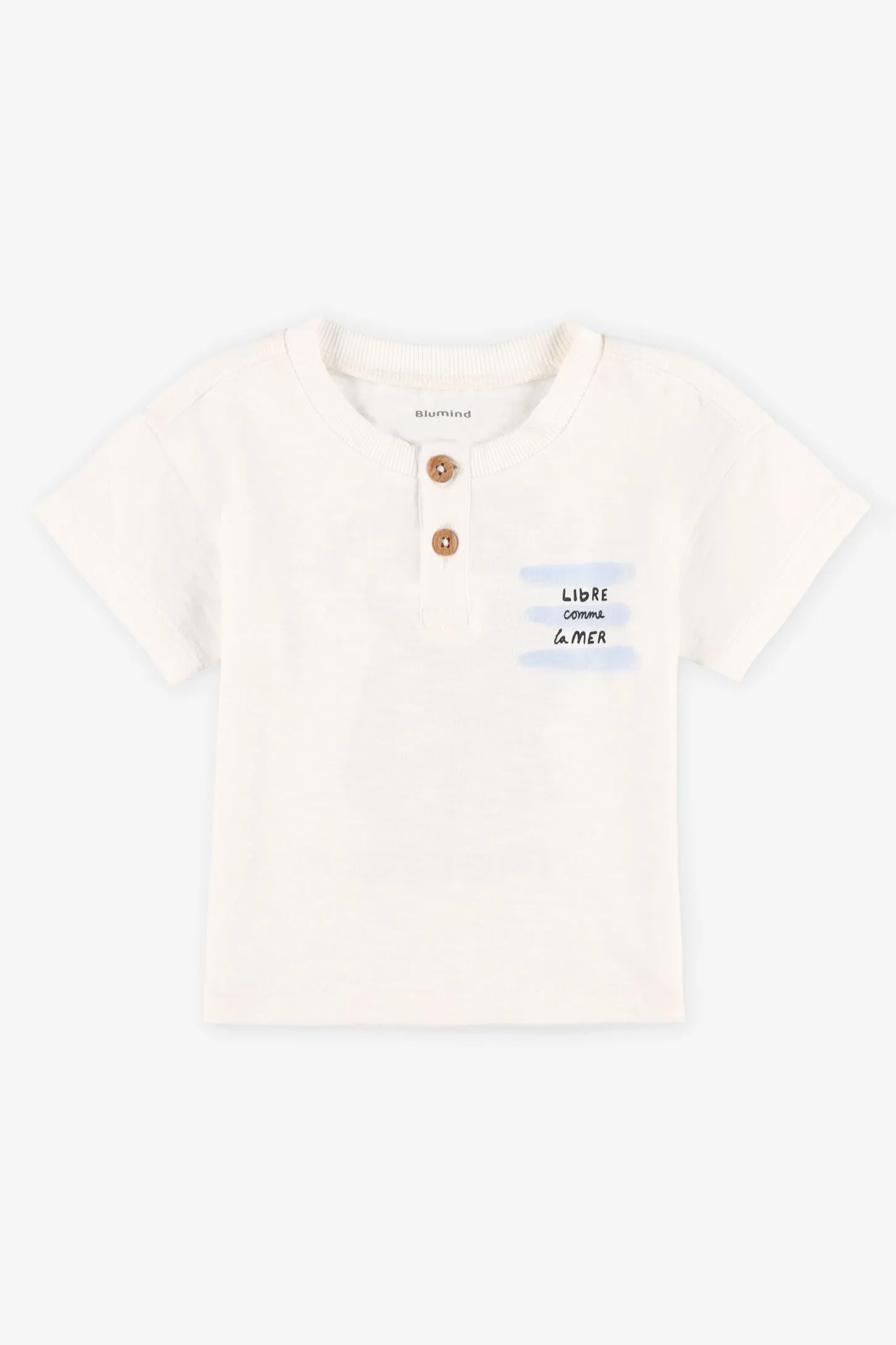 T-shirt col henley coton - Bébé garçon