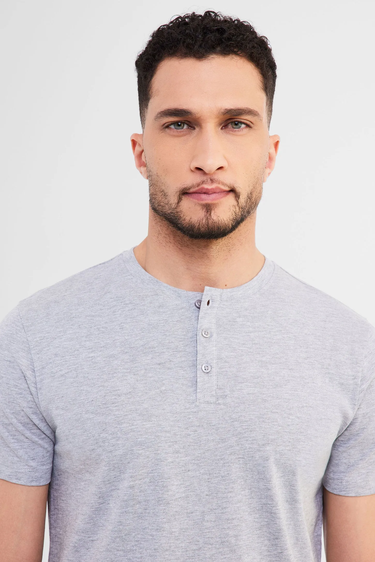 T-shirt Henley pyjama en coton - Homme