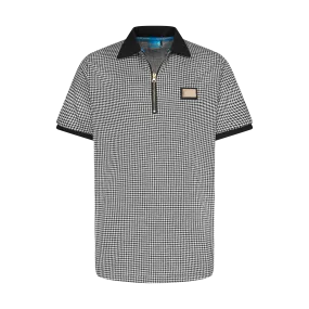 THE HOUNDSTOOTH POLO-BLACK