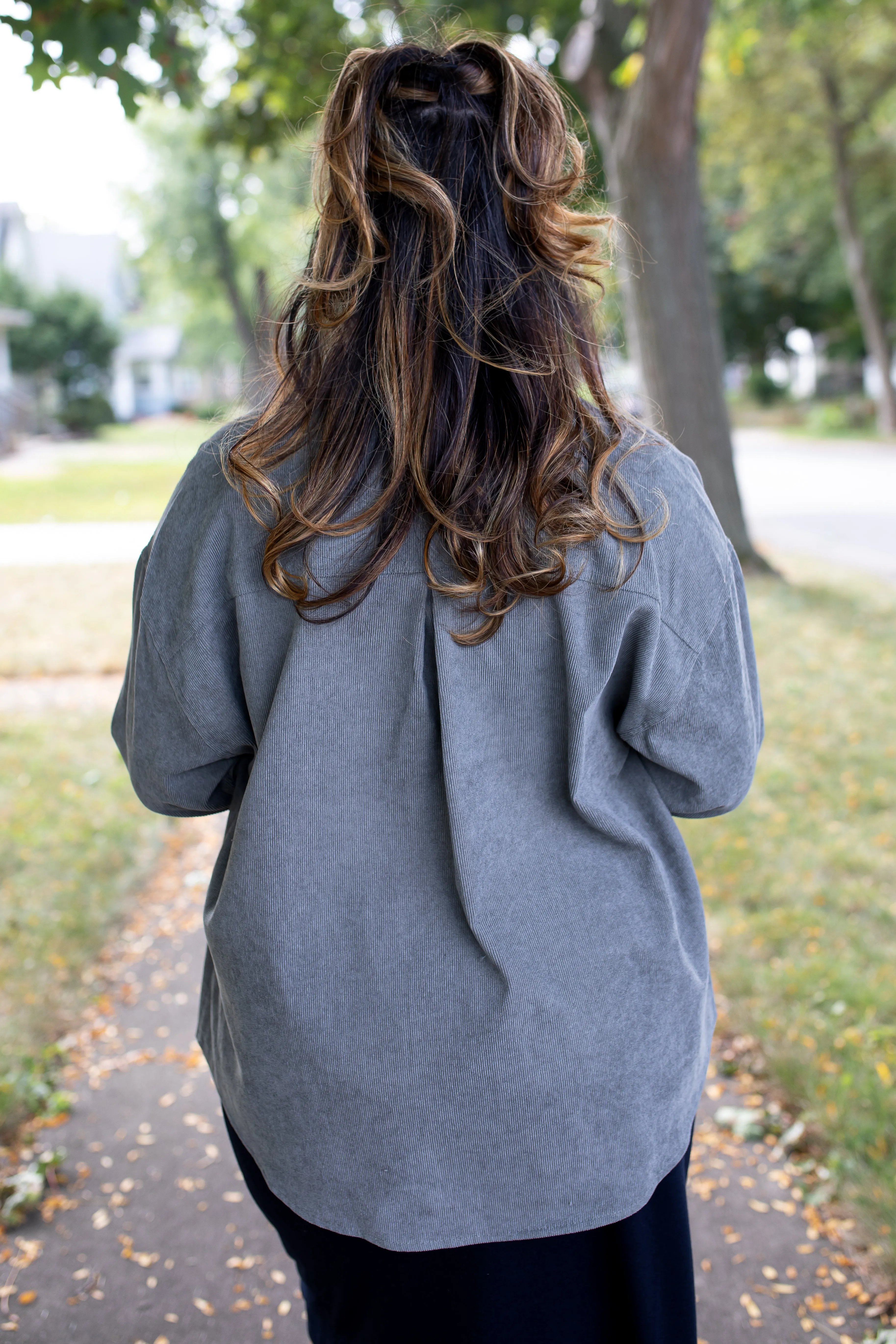 The Mindy Corduroy Jacket in Frosted Olive