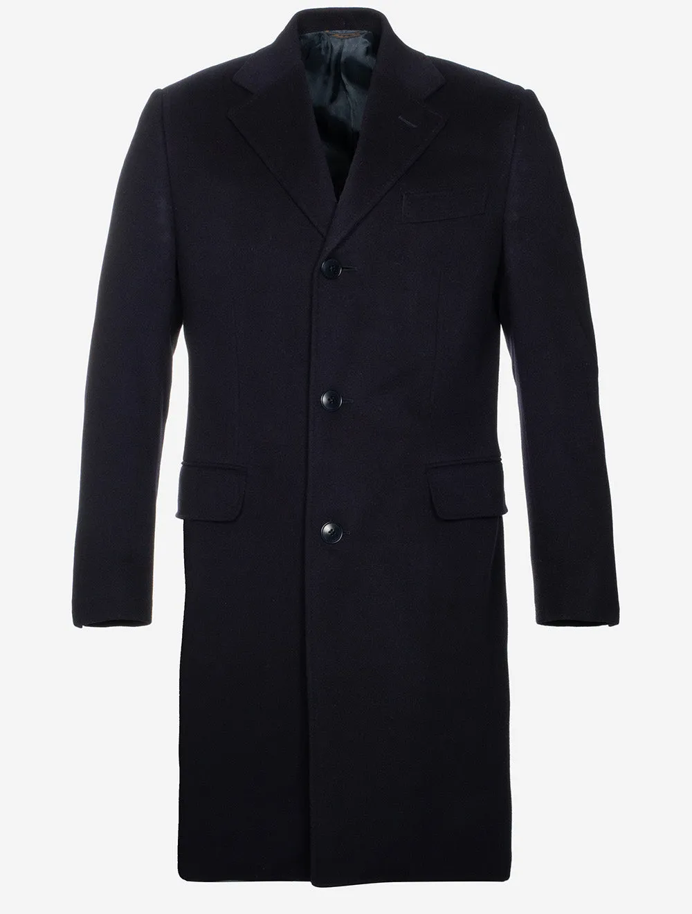 Wool and Cashmere Overcoat Navy