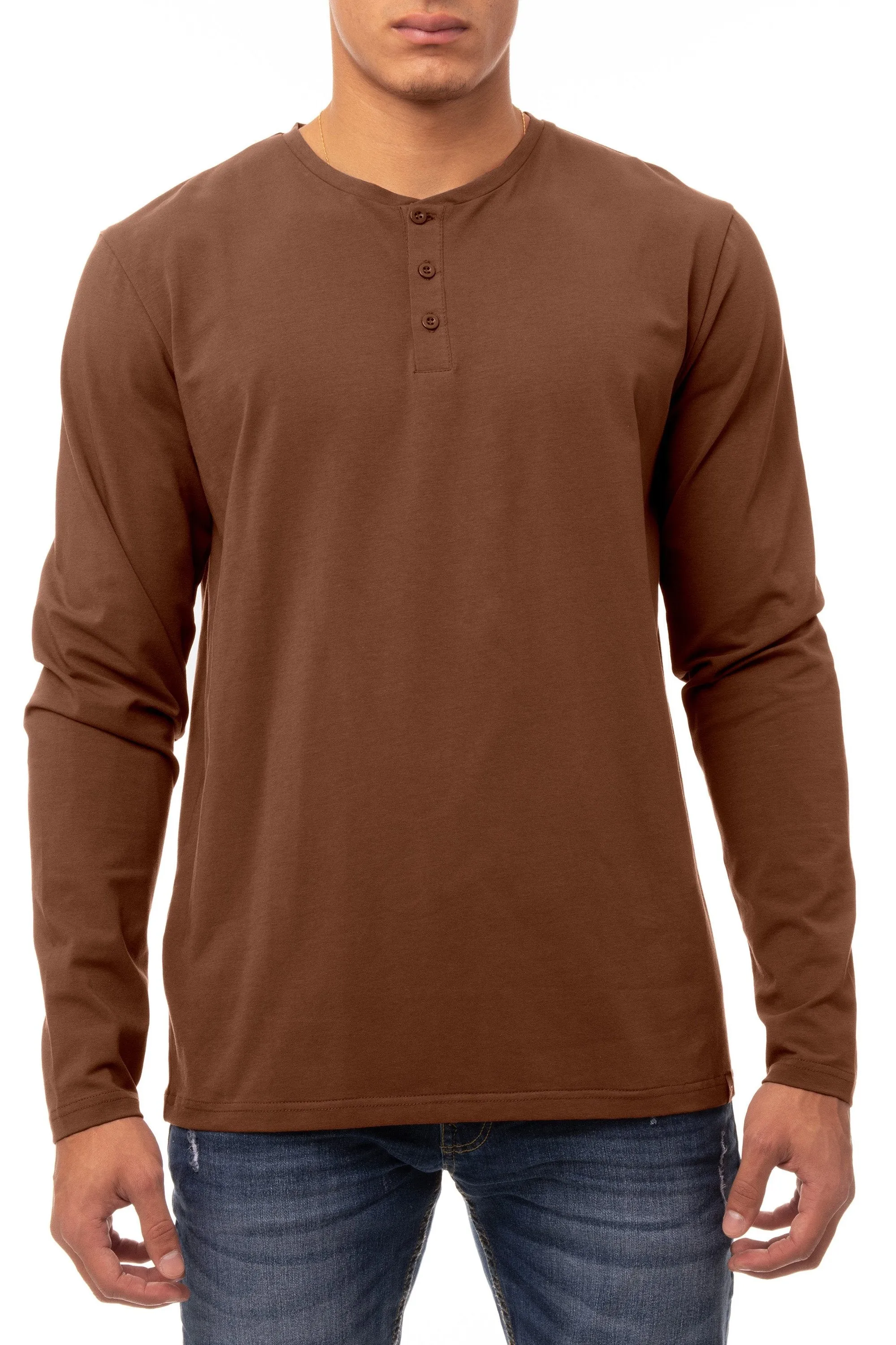 X RAY Men's Classic Long Sleeve Henley T-Shirt