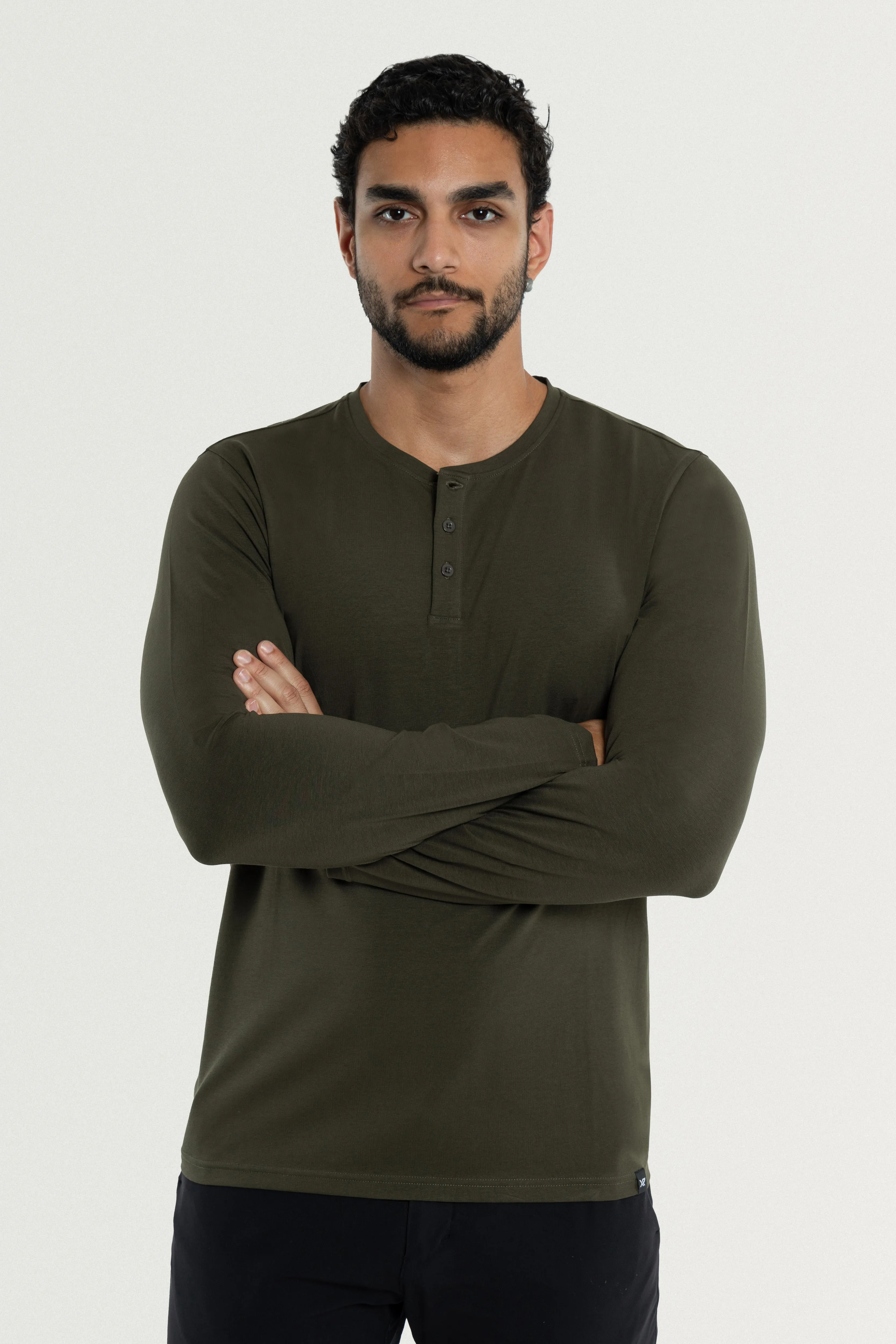 X RAY Men's Classic Long Sleeve Henley T-Shirt