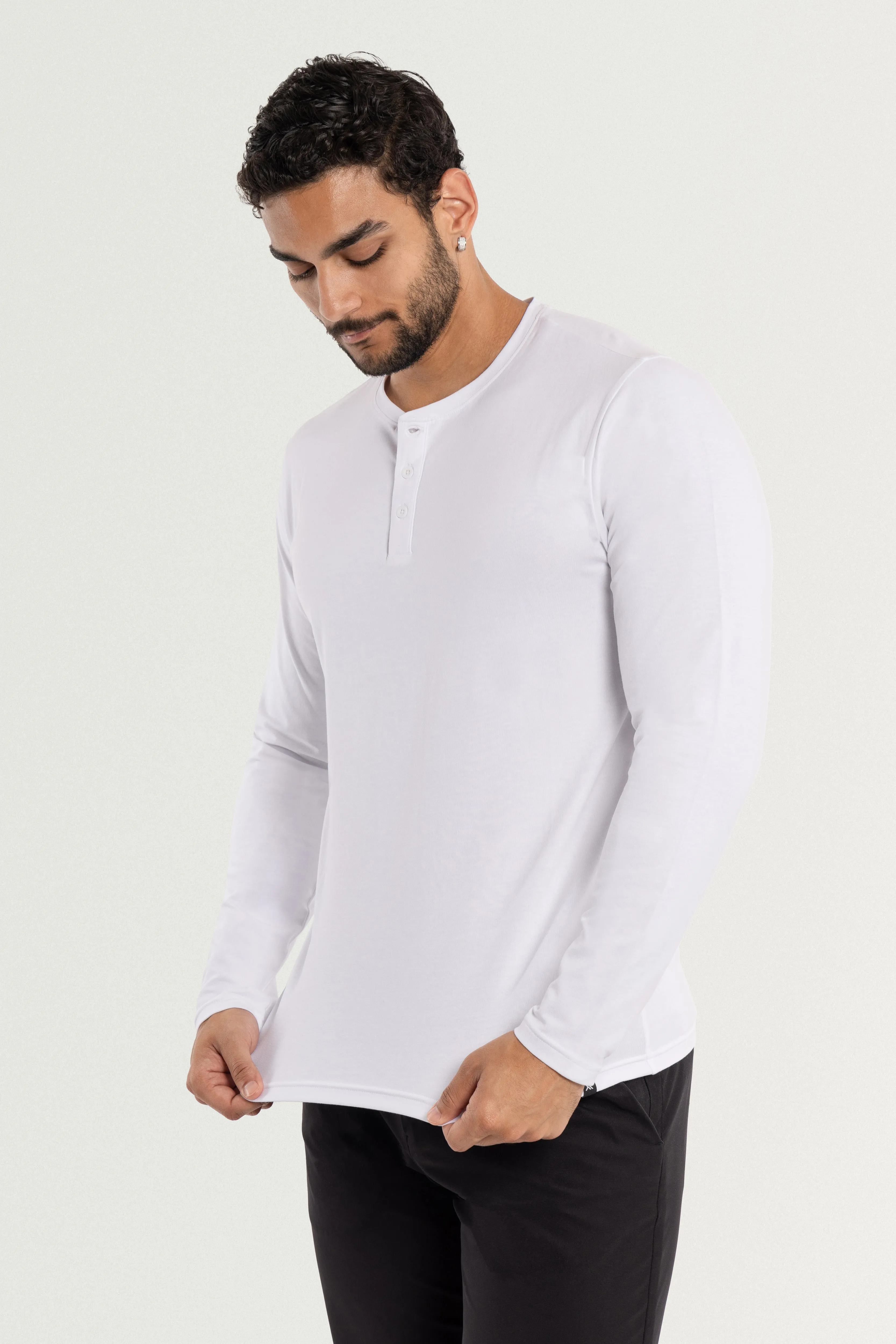 X RAY Men's Classic Long Sleeve Henley T-Shirt