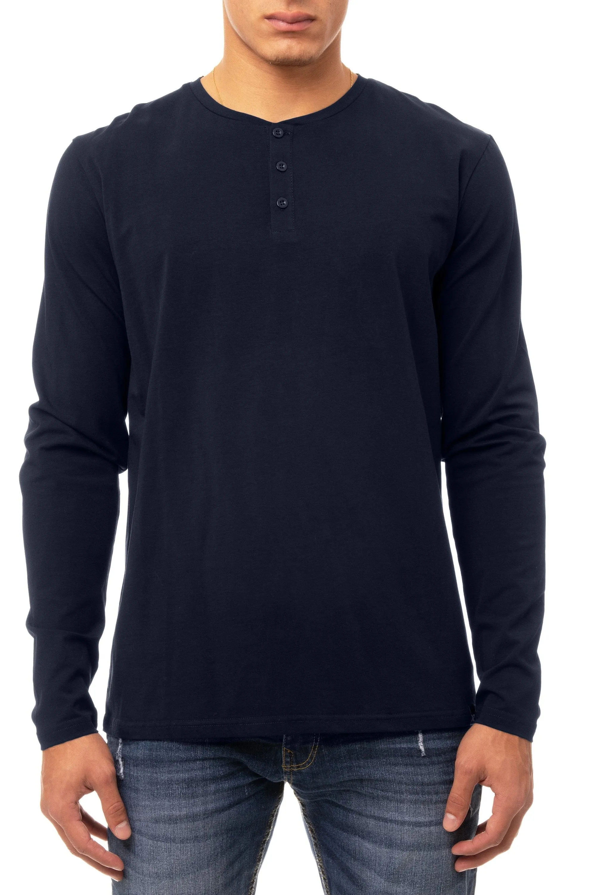 X RAY Men's Classic Long Sleeve Henley T-Shirt