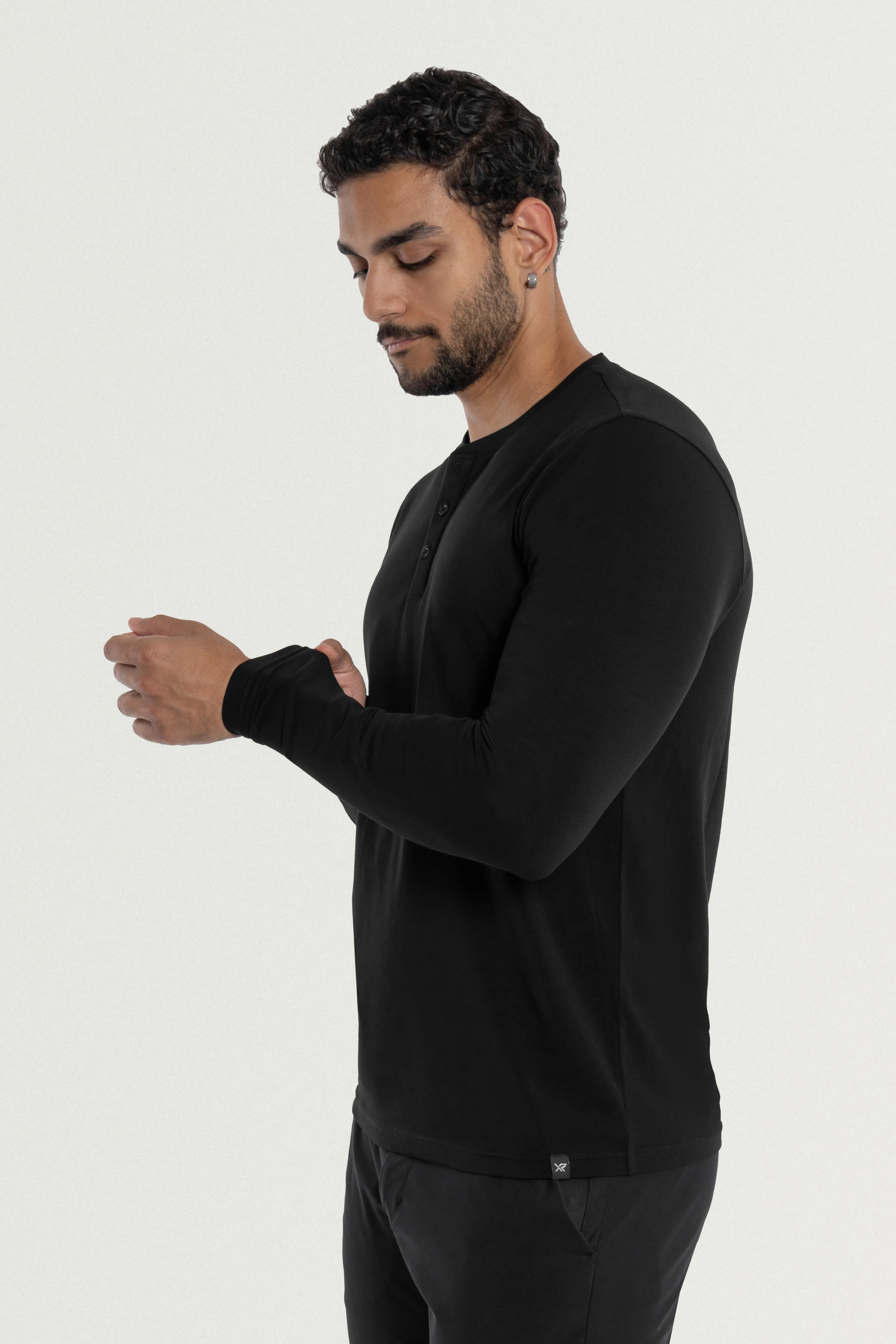 X RAY Men's Classic Long Sleeve Henley T-Shirt