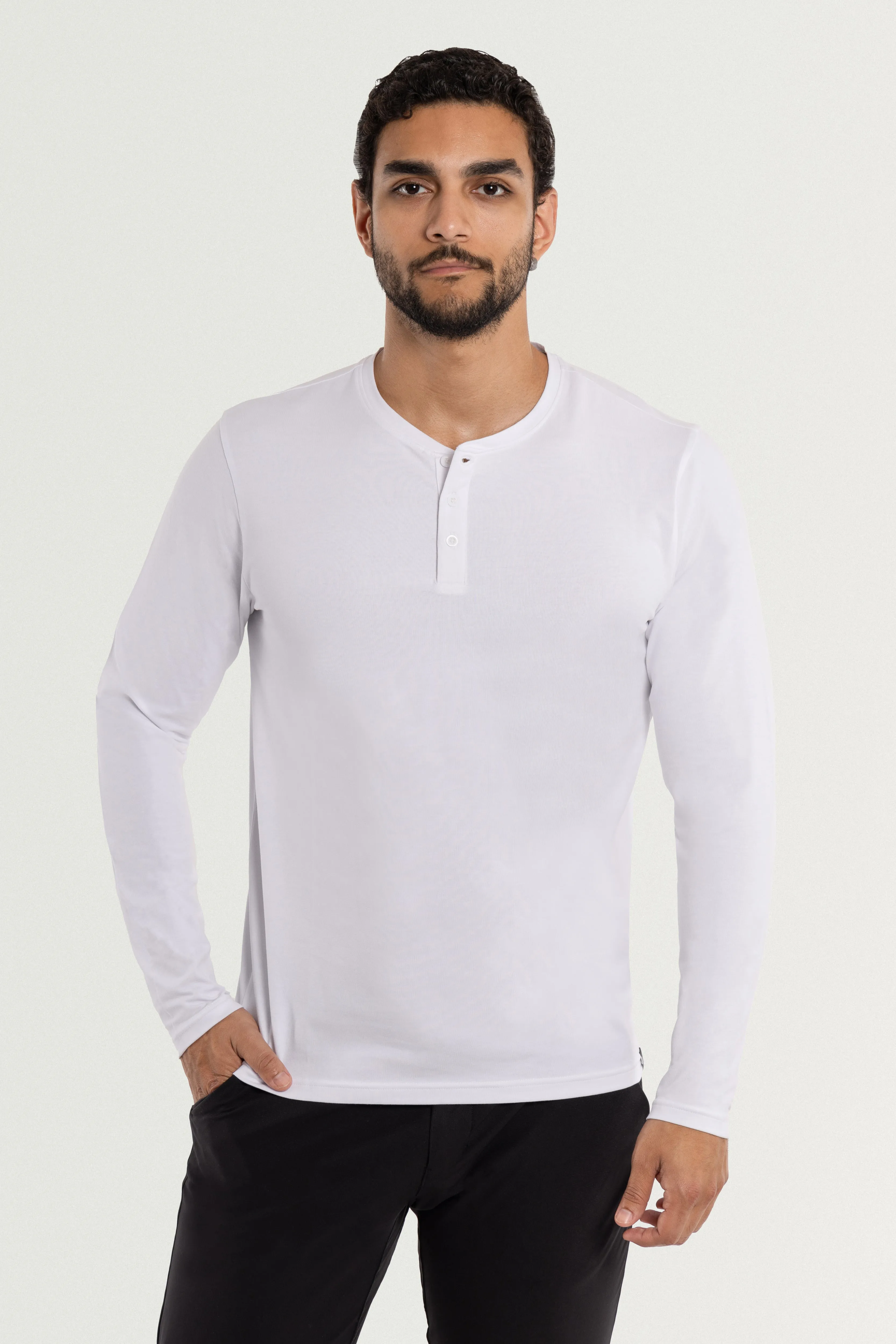 X RAY Men's Classic Long Sleeve Henley T-Shirt