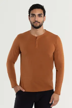 X RAY Men's Long Sleeve Henley Shirt