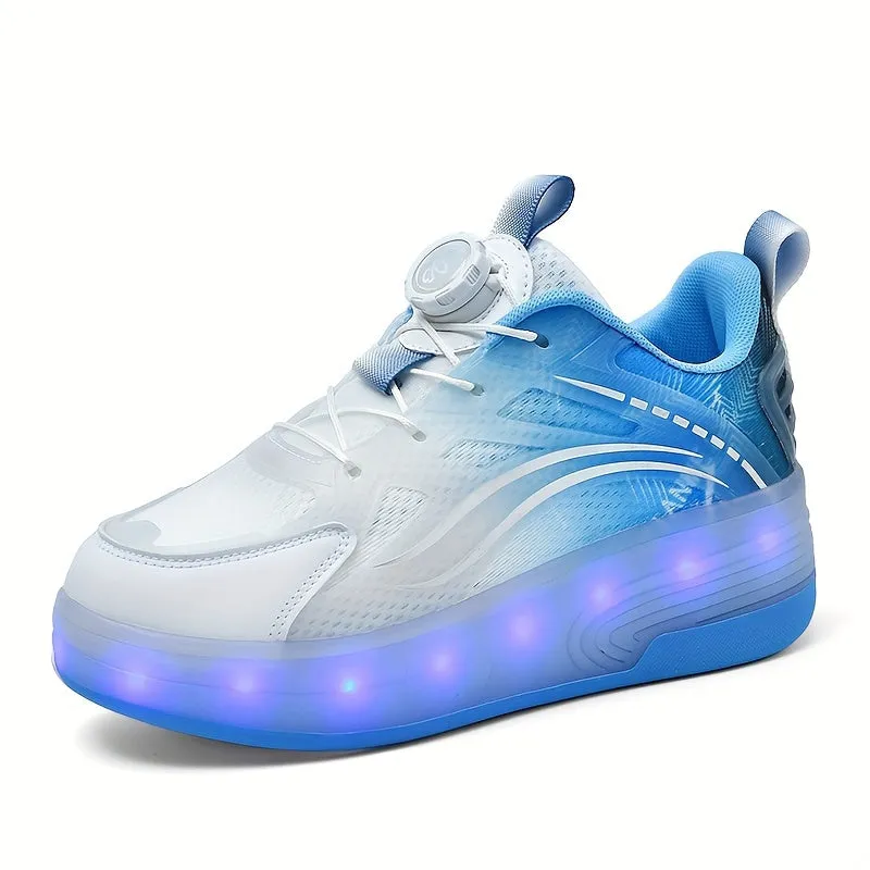 Youth LED Illuminated Skates - Sturdy, Non-Slip Wheel Footwear for Youngsters & Teens - Ideal for Outdoor Activities & Enjoyment