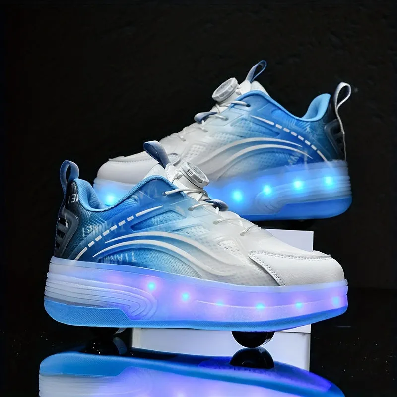 Youth LED Illuminated Skates - Sturdy, Non-Slip Wheel Footwear for Youngsters & Teens - Ideal for Outdoor Activities & Enjoyment