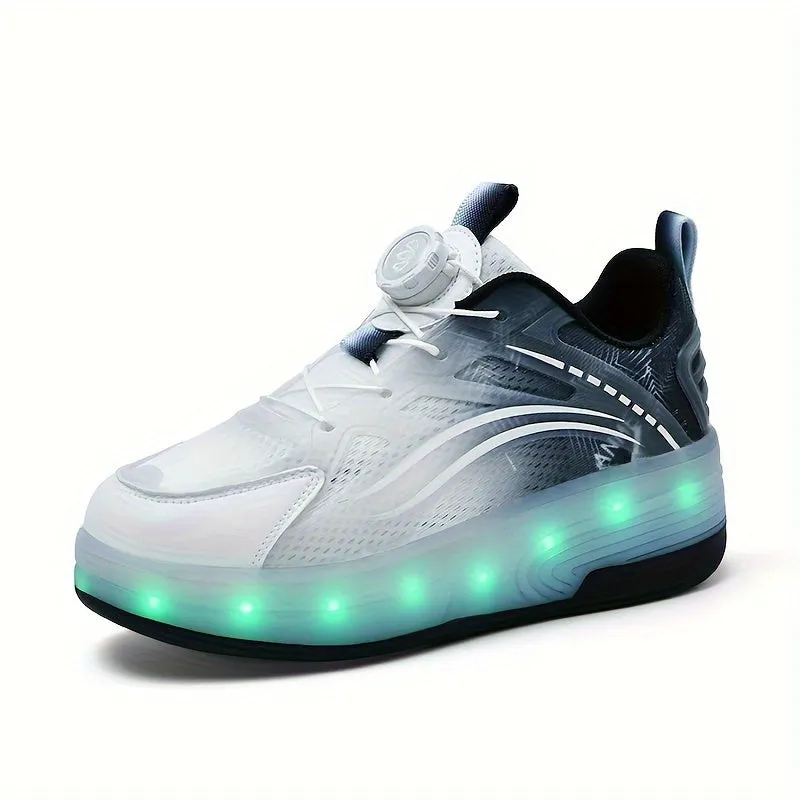 Youth LED Illuminated Skates - Sturdy, Non-Slip Wheel Footwear for Youngsters & Teens - Ideal for Outdoor Activities & Enjoyment