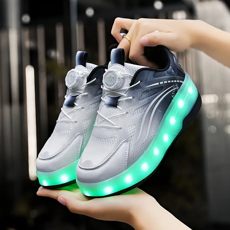 Youth LED Illuminated Skates - Sturdy, Non-Slip Wheel Footwear for Youngsters & Teens - Ideal for Outdoor Activities & Enjoyment