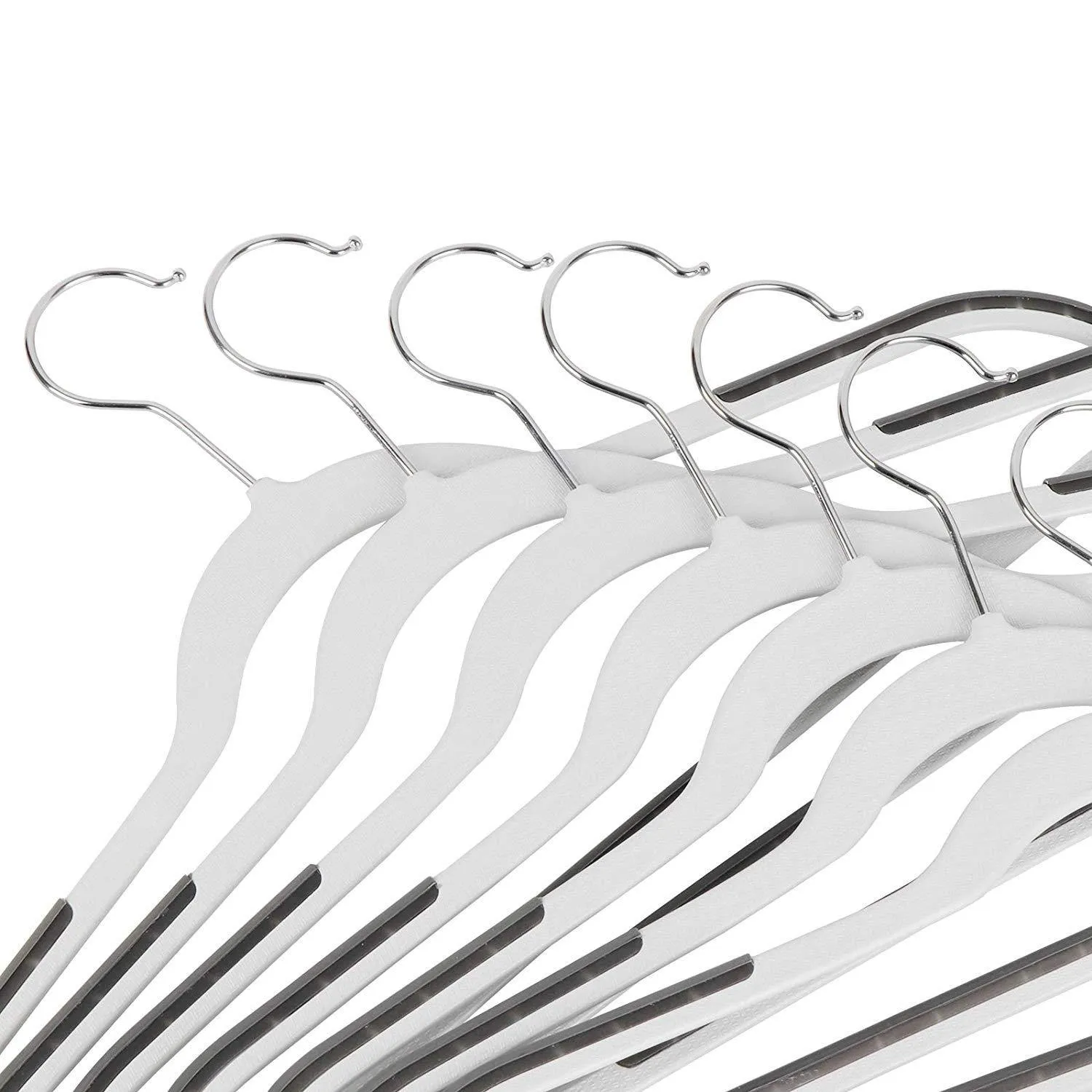 ZENY™ 50/100 Pack Plastic Coat Hangers, Space Saving Clothes Hanger with Non-Slip Stripe and 360° Swivel Hooks